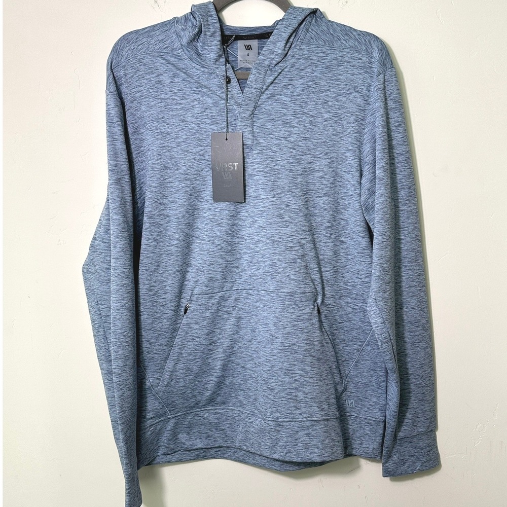 VRST Golf‎ Mens LW Active Hoodie Blue Agate Space Dye MVG30003 NWT S Pickleball